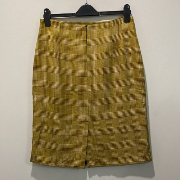 Jones New York Yellow Plaid Pencil Pencil Skirt Size 12 - Picture 13 of 16